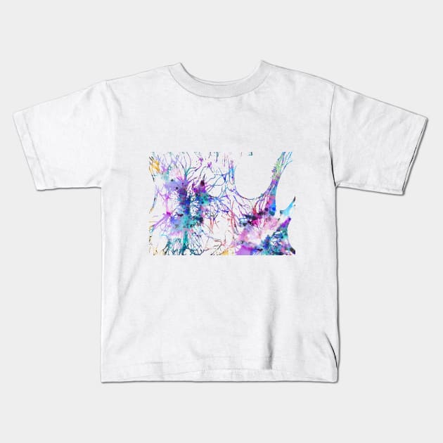 Human brain cells Kids T-Shirt by RosaliArt